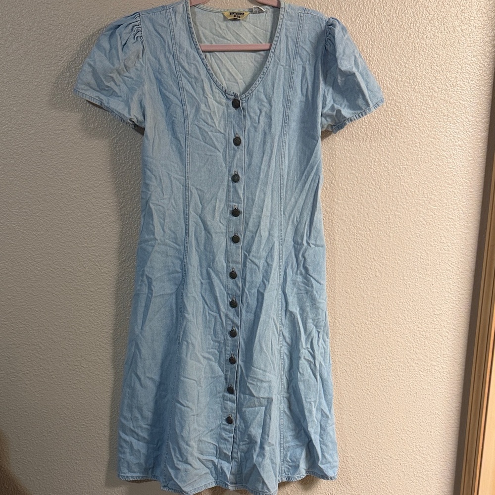 Northwest Blue Sky Button-Front Midi Dress
